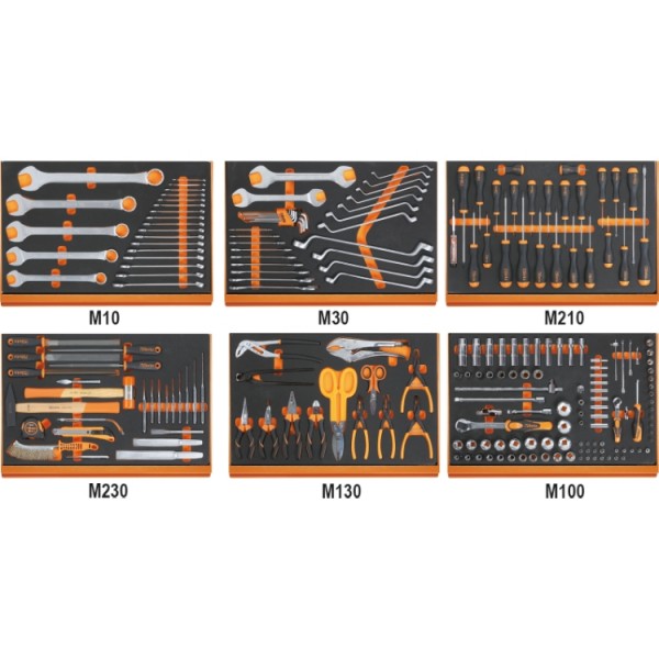 [059881430] Composition de 214 outils (Maintenance générale) en plateaux mousse compacte 5988U6/M BETA