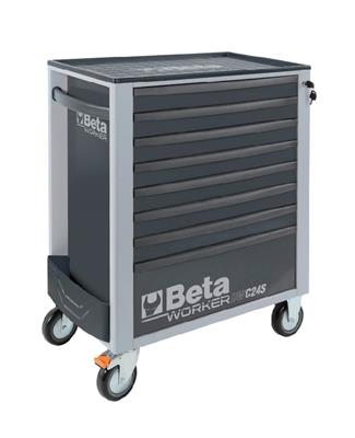 [024006242] Servante mobile grise à 8 tiroirs remplis BW 2400S G8/E-L BETA (398 outils)
