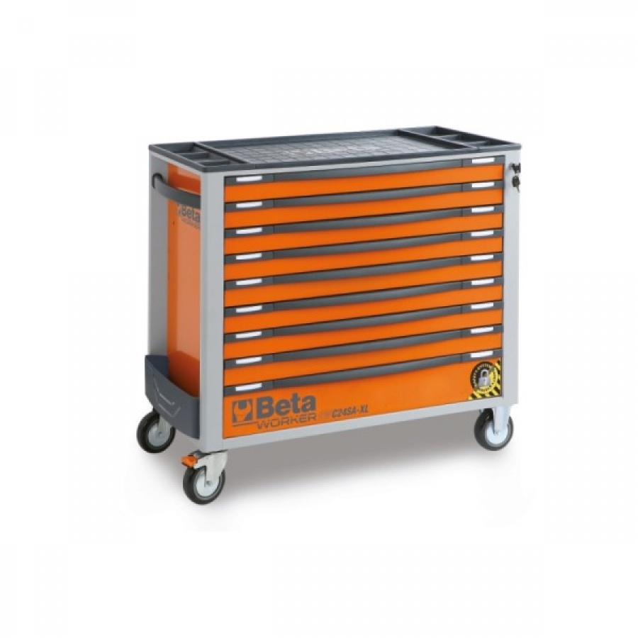 [024006251] Servante mobile orange à 9 tiroirs remplis BW 2400S XL9/E-XL BETA (487 outils)