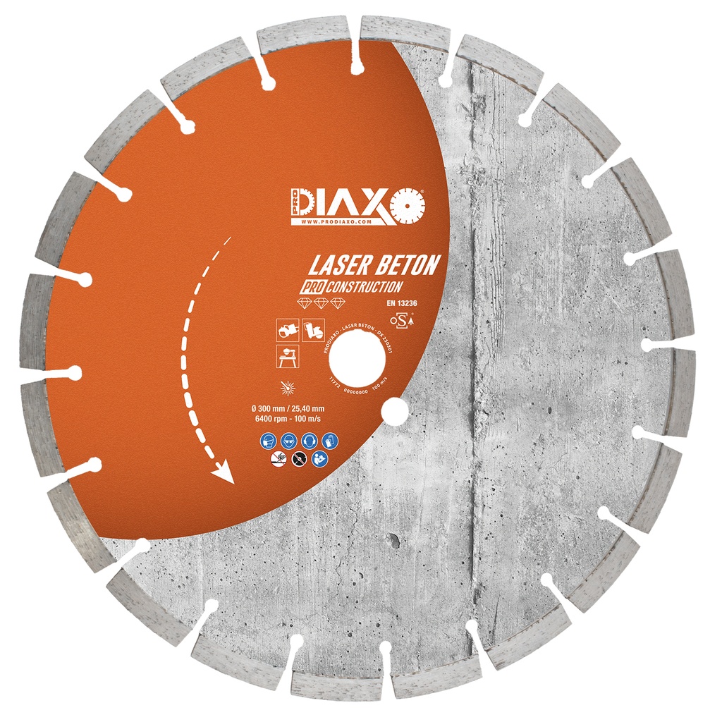 [DX250301] Disque diamanté LASER BETON - Pro Construction - DX 250301 DIAXO 300 x 25,4 mm