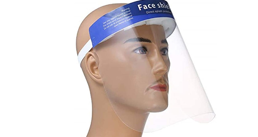 Ecran facial (visière, face shield) - PET 33 x 22 (avec élastique et éponge)