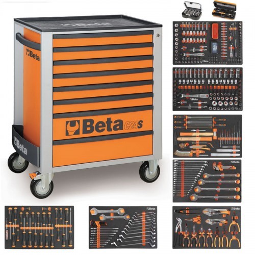Servante Beta 8 tiroirs 384 outils - 2400S-O8/E-XL Orange