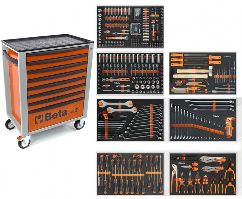 Servante Beta 8 tiroirs 398 outils - 2400S 8/E-L Orange