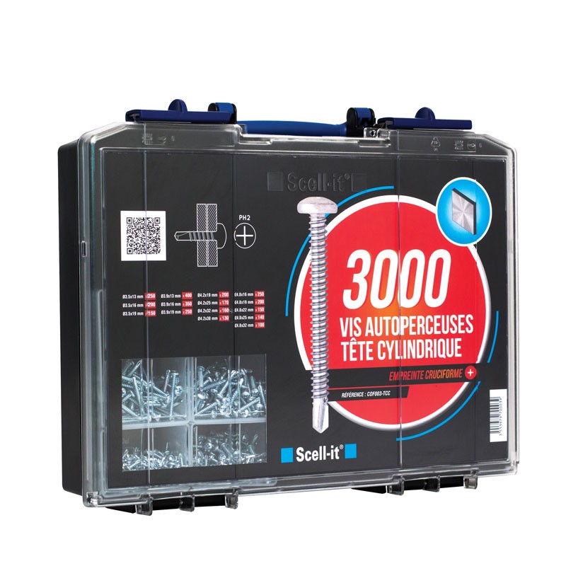 Coffret 3000 vis TCB autoperceuses PZ Scell-it COF003-TCC
