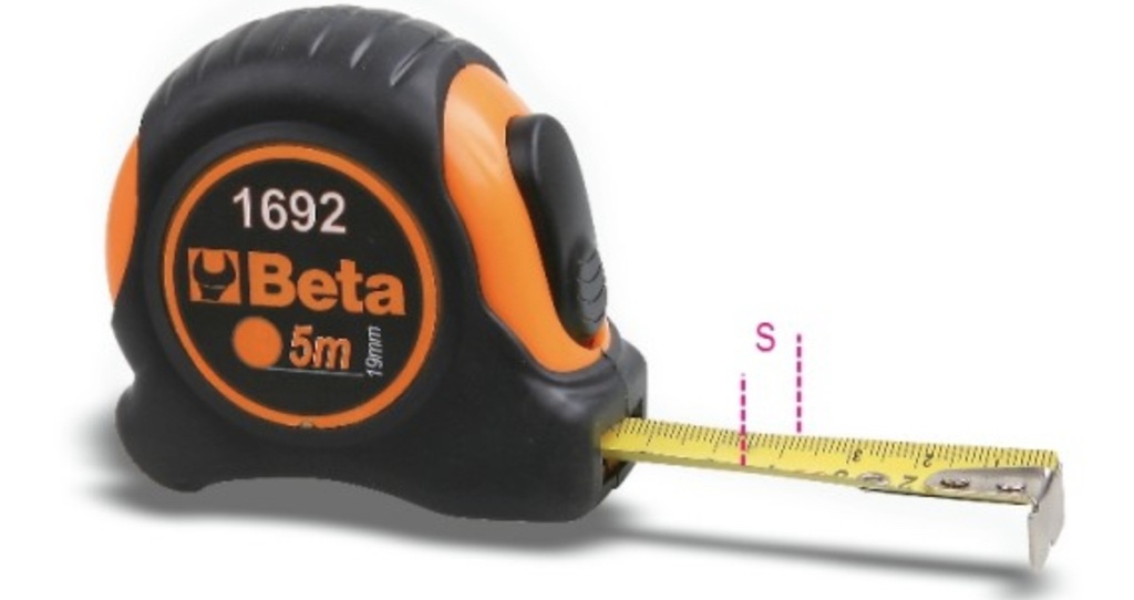Mètre à ruban (boîtier ABS antichoc) bi-matières ruban en acier classe de précision: II 1692/3 BETA 3M x 16 mm