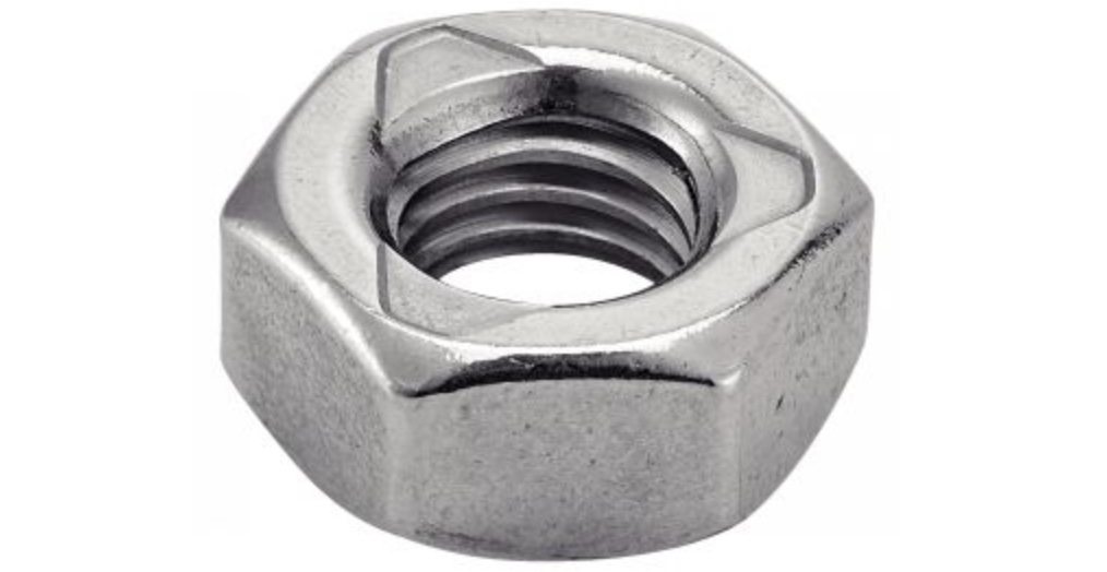 DIN 980 - ISO 7042 Ecrou hexagonal autofreiné tout métal (3 encoches) Inox A2 M4