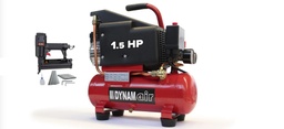 [C00003032RDYAGR] Compresseur DYNAMair 6L - 1,5cv - 185L/min + agrafeuse cloueuse 2-en-1 avec un assortiment d'agrafes et clous